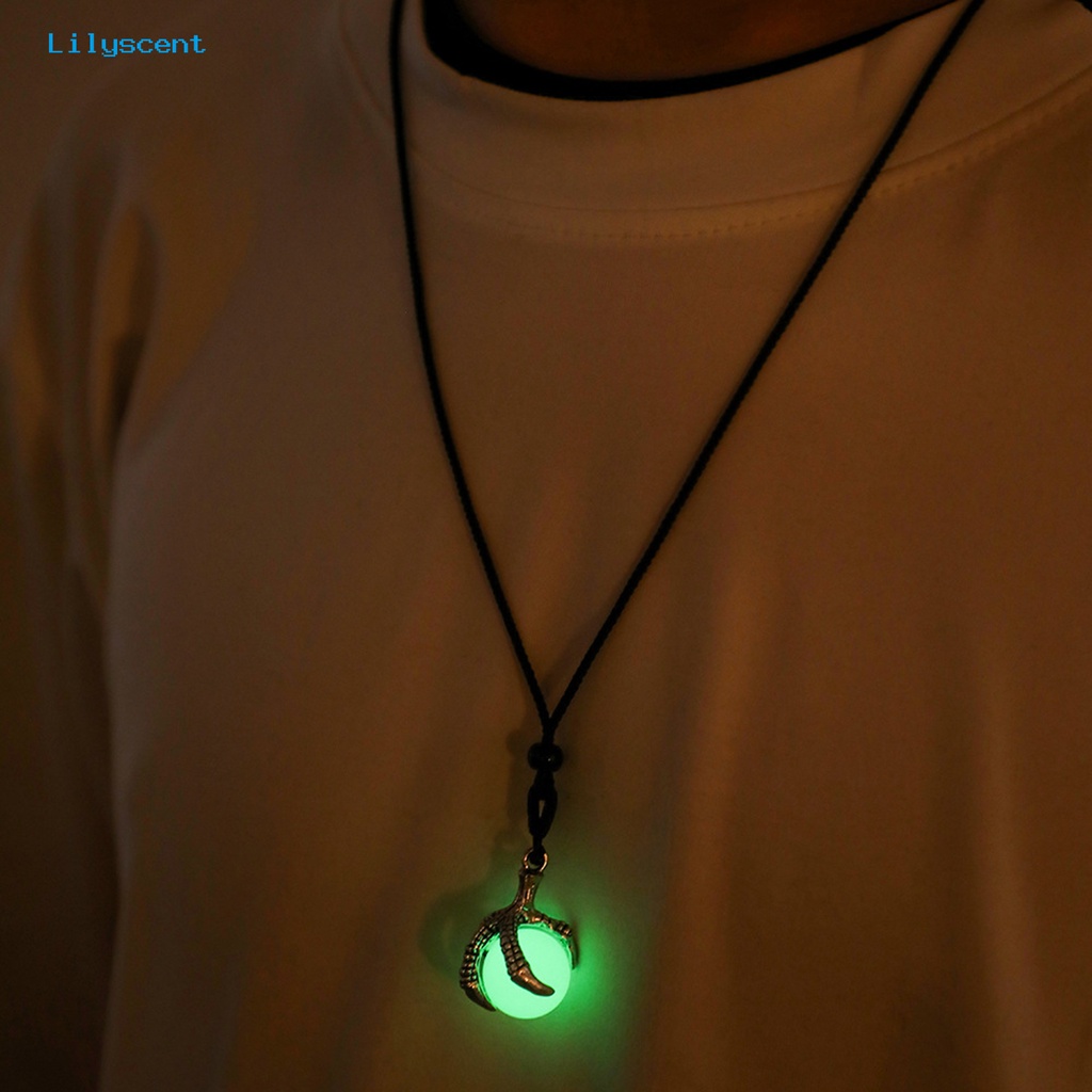 [LS] Perhiasan Kalung Hip Hop Glow in The Dark Klasik Naga Cakar Kalung Fashion Jewelry