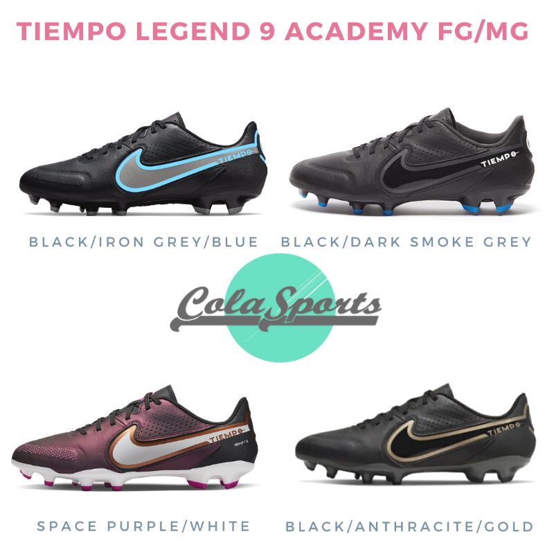 Nike Tiempo Legend 9 Academy FG MG Black Iron Grey DA1174004 Sepatu Bola Soccer Original BNIB New Re