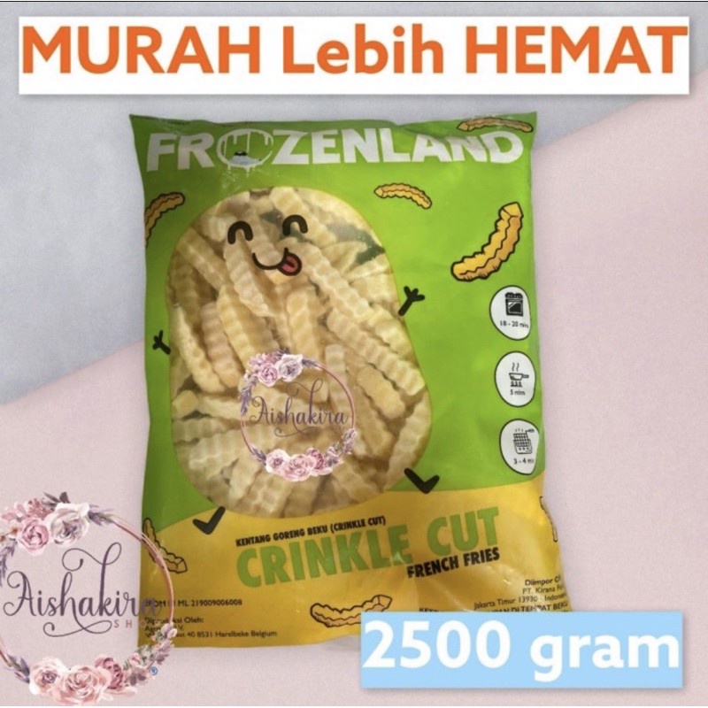 Kentang goreng 2,5 kg shoestring / cringkle batter / coated