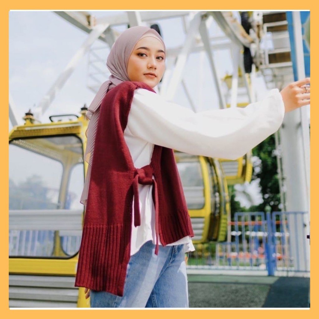 Vest Rompi Rajut Andin / Vest Rompi Rajut Andien Wanita Knit Outer Andin Ikatan Cinta / Vest Rompi Rajut Tali Outer Wanita / Atasan Wanita