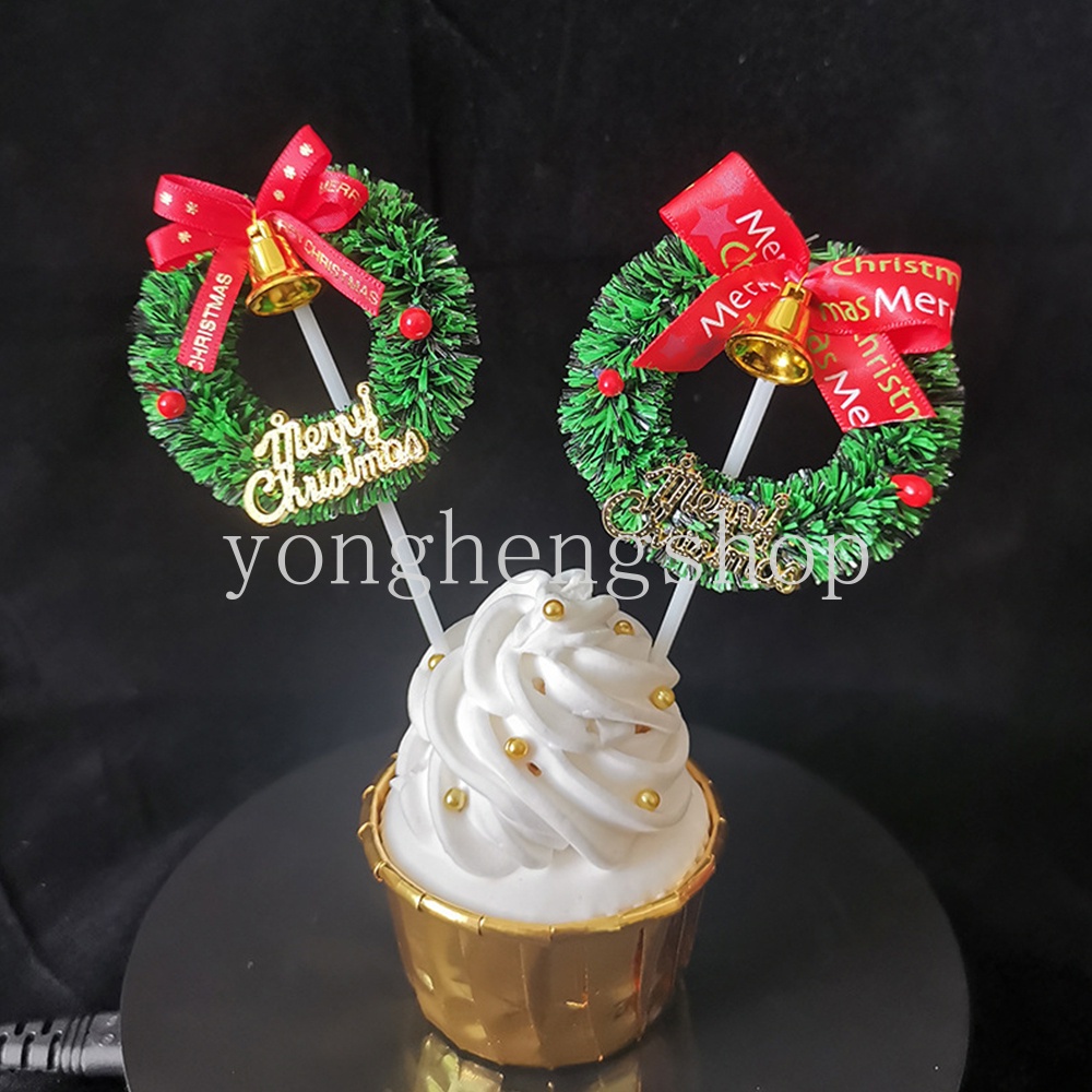 Topper Kue Desain Karangan Bunga Untuk Dekorasi Natal