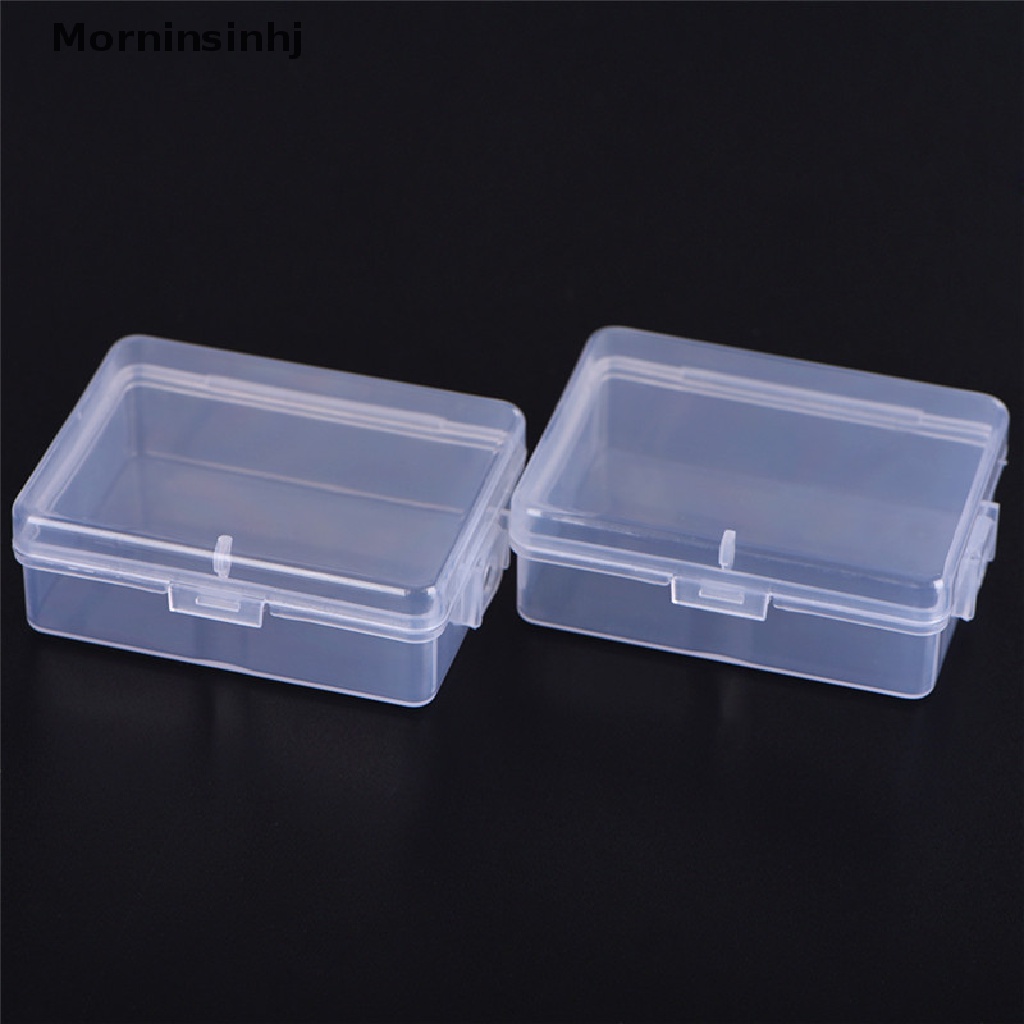 Mornin 2PCS Kotak Penyimpanan Plastik Transparan Kecil Persegi Bening Serbaguna Display Box id