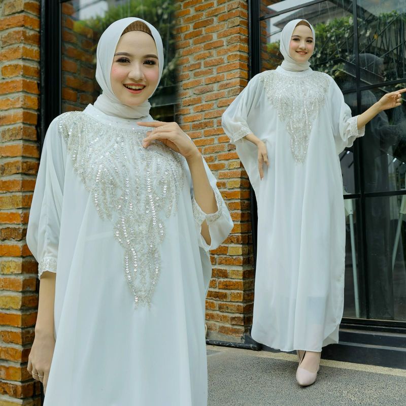 KAFTAN LEBARAN 2023 MEWAH/ KAFTAN CALISTA/ PAKAIAN MUSLIM MODEL KALONG / KAFTAN PAYET IMPORT