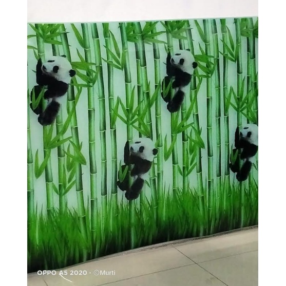 Fiber Pagar Motif Panda Berwarna