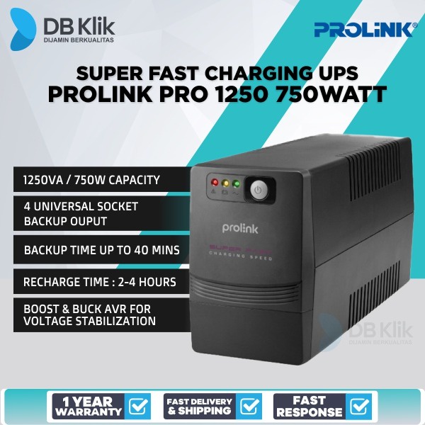 UPS PROLINK Pro 1250 750Watt Super Fast Charging- PROLINK Pro1250 SFCU