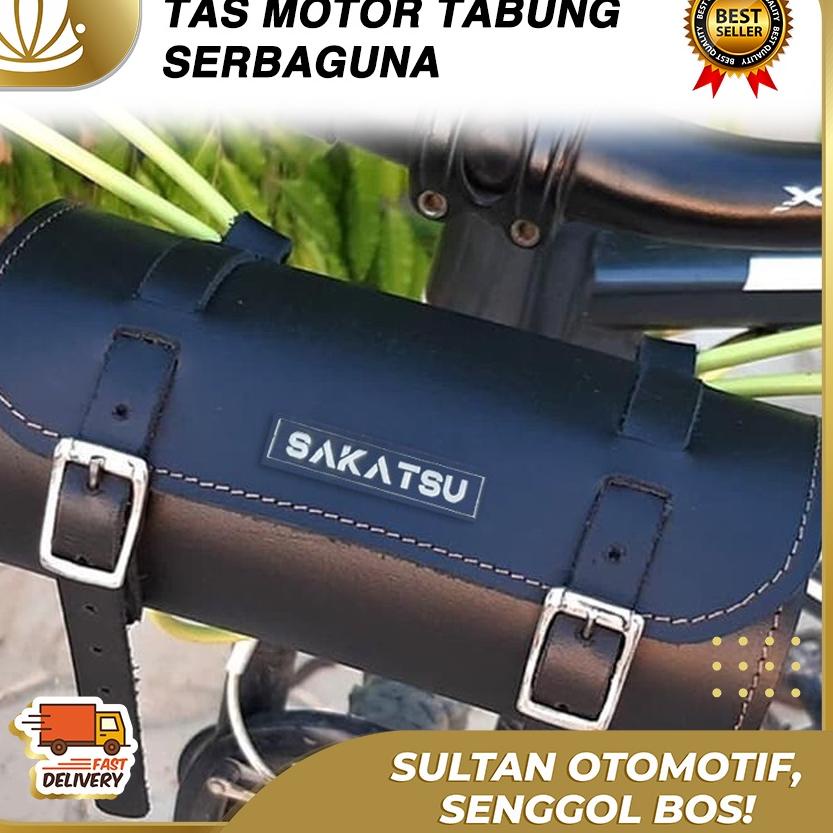 [cod]  TABUNG MOTOR Just Ride Sakatsu/ Tas Jas Hujan Motor Kulit / Tas Samping Retro  ~