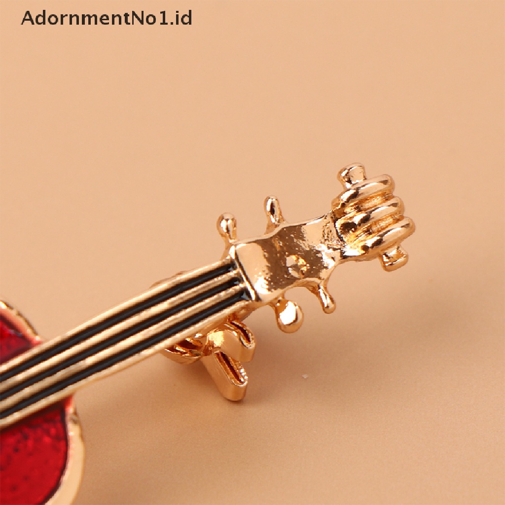 [AdornmentNo1] 1pc Fashion Elegan Merah Biola Pin Bros Lady Instrumen Brooch Perhiasan [ID]