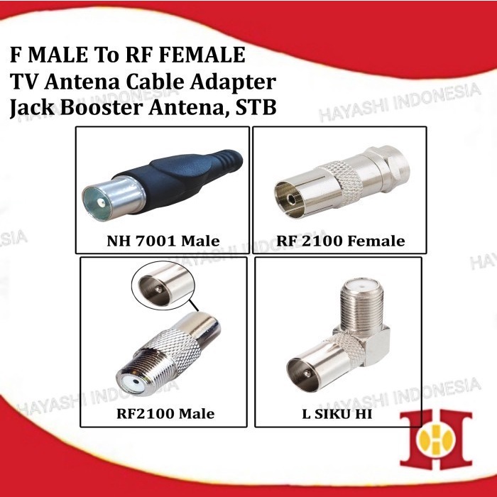 Konektor Jack Jek Antena TV PVC 5C STB Booster Penguat Sinyal Digital - 5pcs