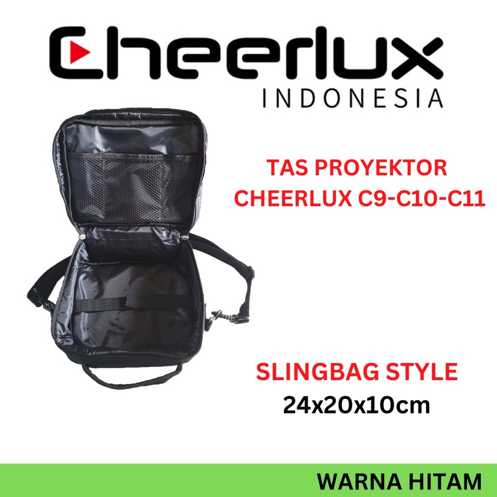CHEERLUX INDONESIA | TAS PROYEKTOR CHEERLUX C9-C10-C11 SLINGBAG HITAM