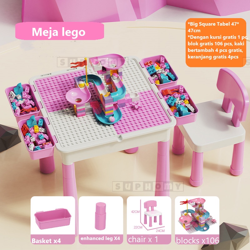 Meja Belajar Anak / Meja Kursi Anak / Mainan Edukasi Meja Belajar/Meja Belajar Anak Set/Meja Belajar Set /Meja belajar Multifungsi/meja dan kursi anak/set meja anak/lego meja/meja kursi belajar anak