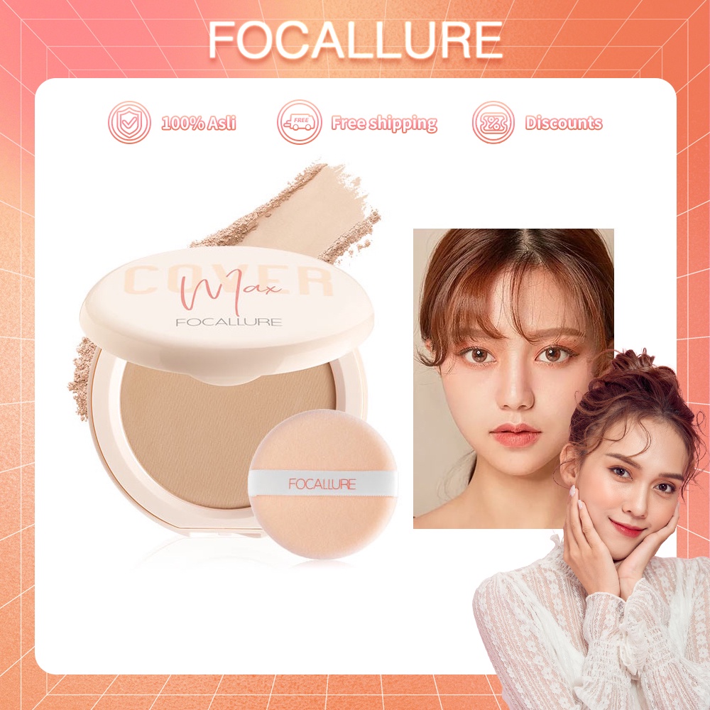 FOCALLURE FA155 Matte Oil Control Pressed Powder  Perfect Cover Vitamin C Crystal Loose Powder Powder Professional Brand