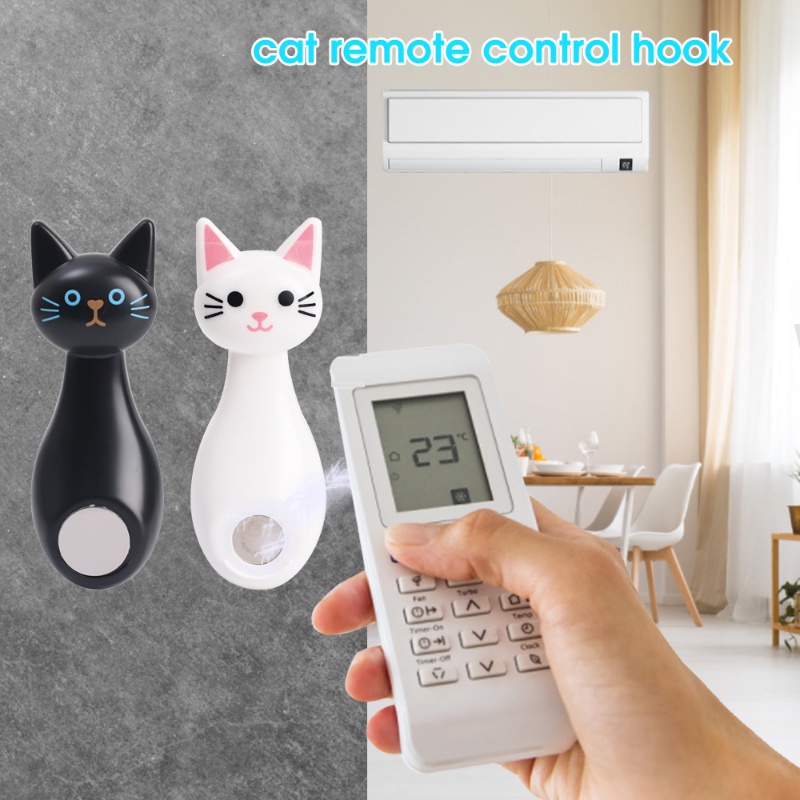 Kreatif PP Bentuk Kucing Yang Dipasang Di Dinding Remote Control Hook/Portable Kuat Atraksi Socket Rak Gantung/Rumah Kait Penyimpanan Router Multifungsi