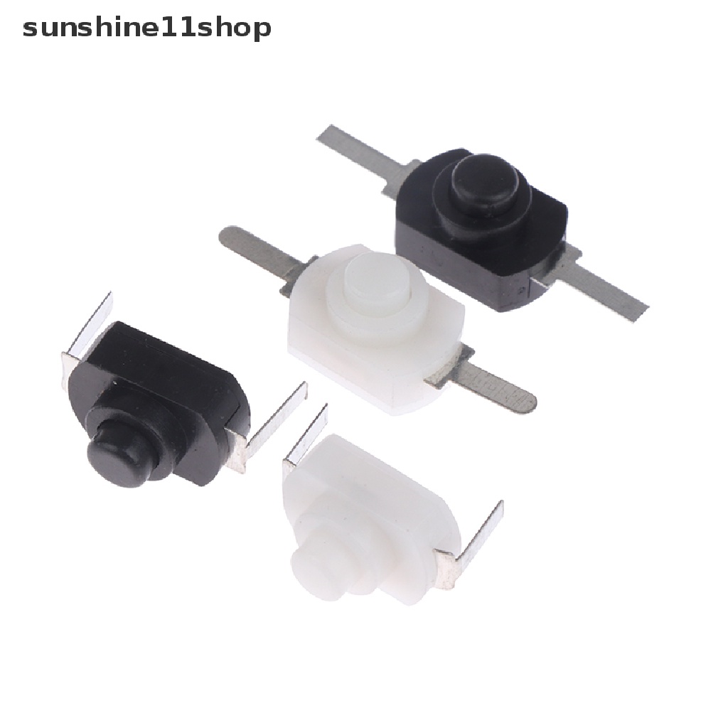 Sho 10pcs DC 30V 1A Hitam Putih Saklar Tombol Tekan On Off Mini Untuk Torch Elektrik N