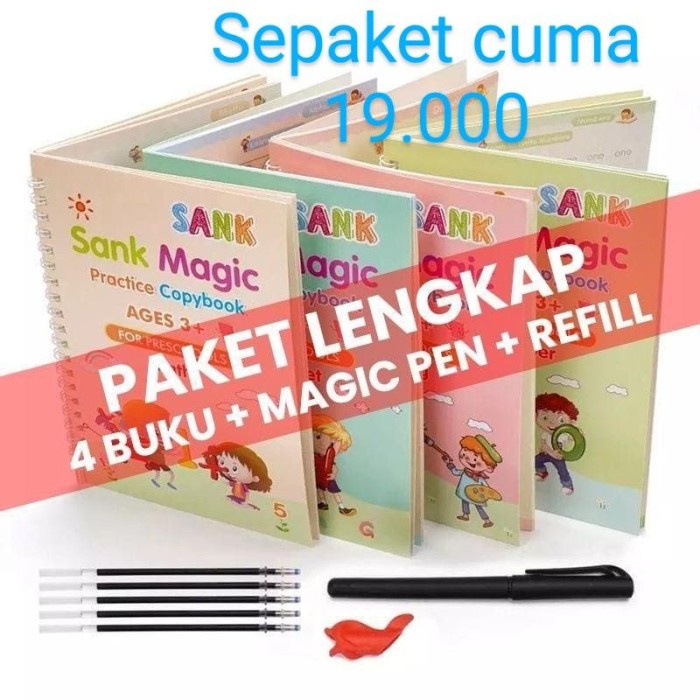 

Buku Belajar Menulis Anak Sank Magic Practice Book Bisa Dipakai Ulang