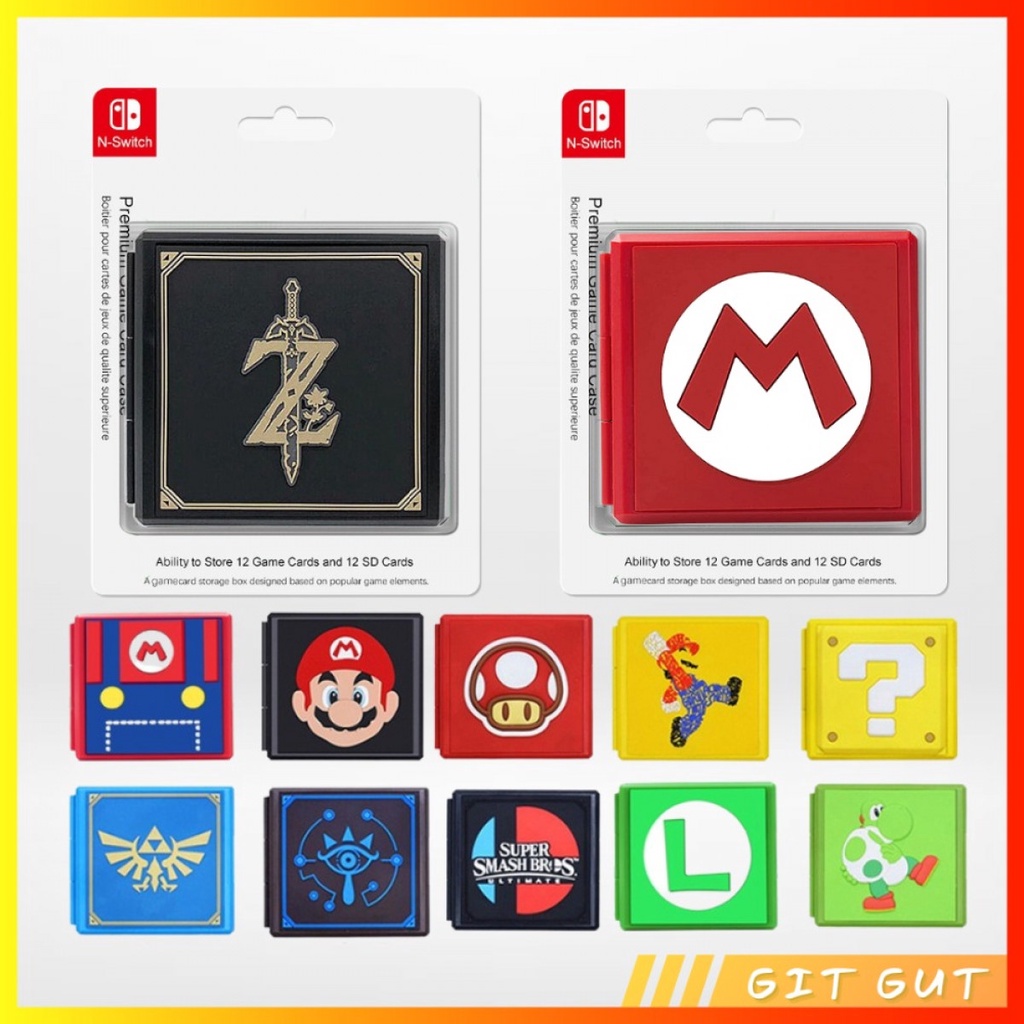 Mario Bros Zelda Premium Game Card Cartridge Case Box Nintendo Switch