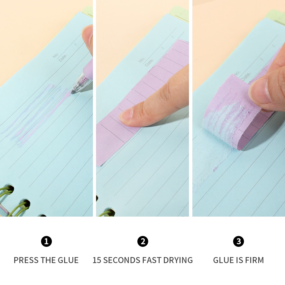 [Harga Grosir] [Warna Random] Kartun Viskositas Tinggi Sekolah Kantor Supply Cepat Kering Lem Pulpen Kawai Sticky Dispensing Pen Press type Dot Glue Pen Handmade DIY Lem Pen