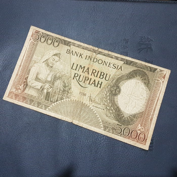 UANG KUNO 5000 RUPIAH PEKERJA TH 1958 .IKLAN KE 808