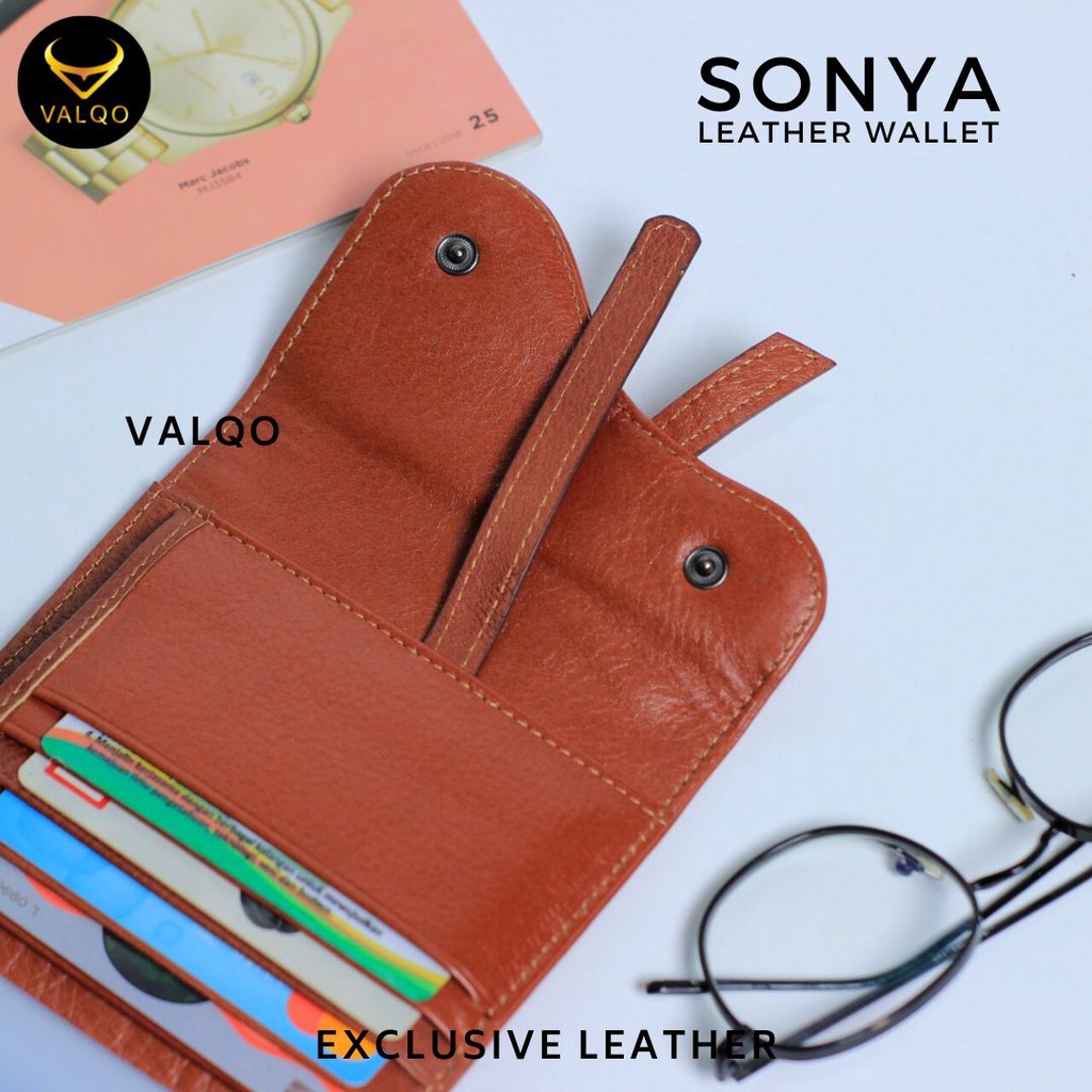 VALQO - SONYA Dompet wanita kulit sapi lipat Dompet pendek Dompet Kecil