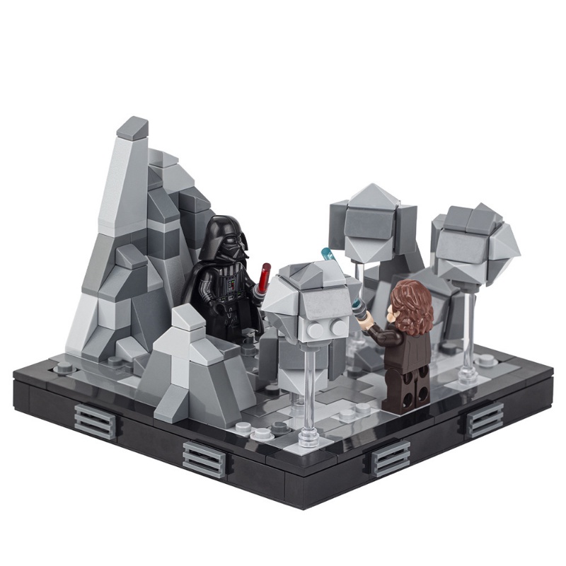 Moc Creative Series Obi-Wan VS Darth Vader Tatooine (Ada Minifigures) Rakitan Blok Bangunan Mainan Edukasi