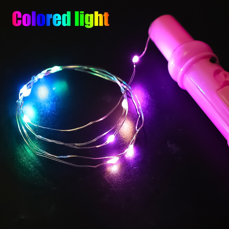 1pc String Lampu Kedip LED Tenaga Baterai Dengan Pegangan/DIY Bobo Balon Buket Berliku Lampu Warna-Warni/Lampu Dongeng Hias Romantis