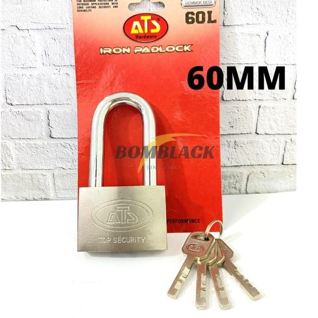 Grosir Irit ATS Gembok Leher Panjang 60mm Kunci Gembok Putih Pintu Pagar Rumah MERK ATS