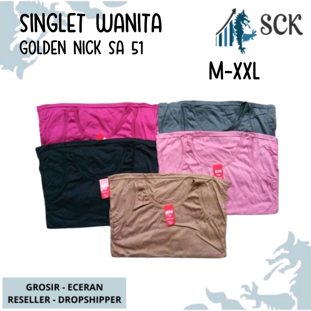 Singlet Wanita GOLDEN NICK SA 51 / Tanktop Tali Besar / Pakaian Dalam Olahraga Fitness Yoga - sckmenwear GROSIR