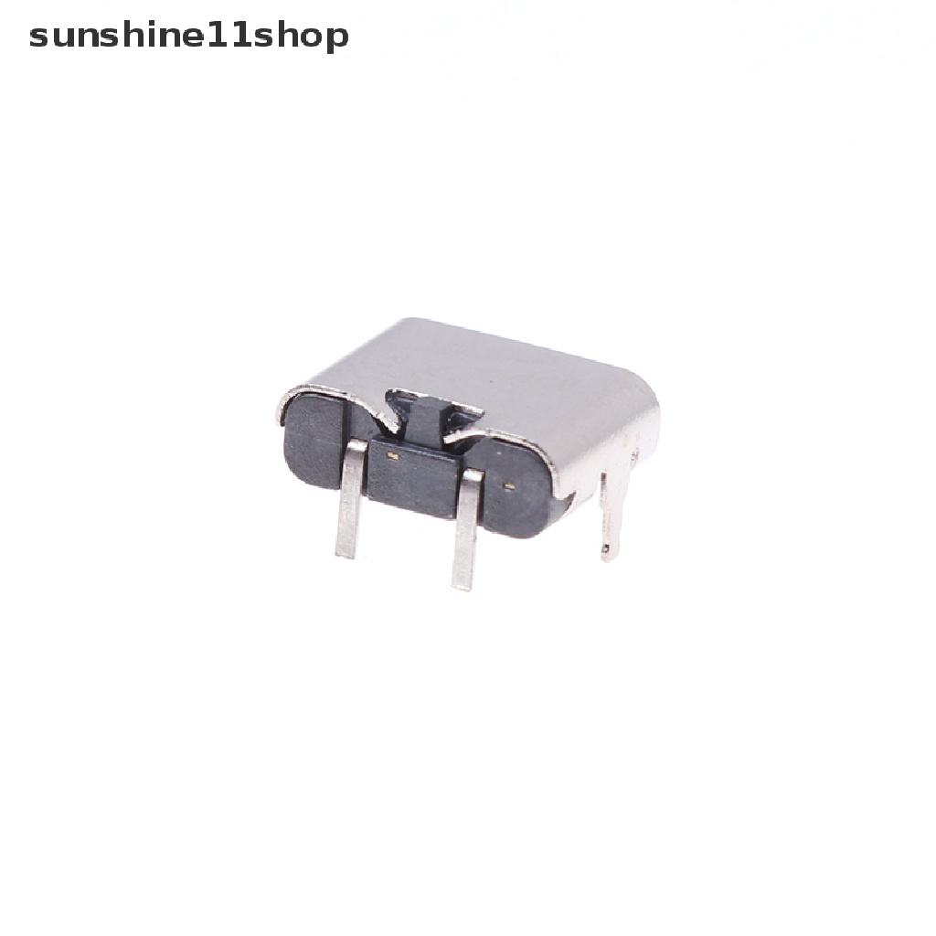 Sho 10Pcs Tipe-C 2Pin Horizontal90° Papan Colokan Quick Charging Type-C Female USB Female Plug-in Connector N