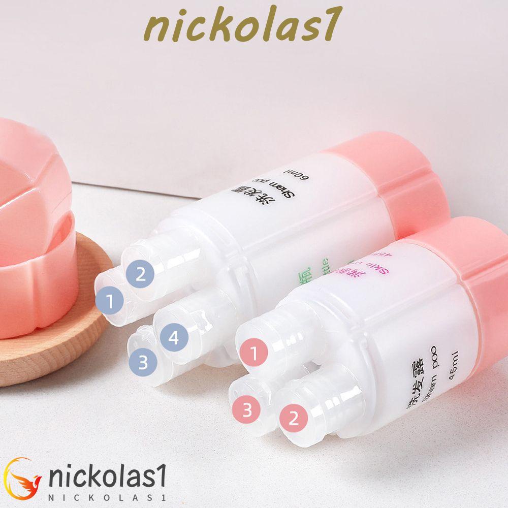 Nickolas1 Botol Isi Ulang 4in1 Berisi Shampoo Storage Box Dispenser Sabun Cair Wash Case Tempat Kosmetik Wadah Kamar Mandi Traveling Reusable Bottles