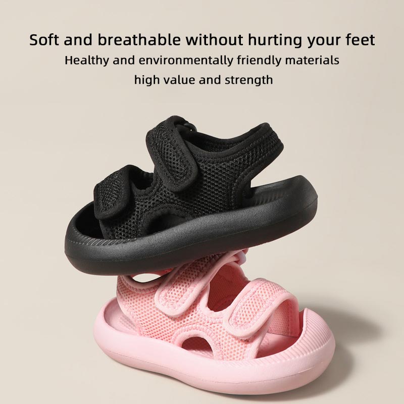 Sendal Bayi Desain Anti-slip dan Bernapas Desain Perlindungan Jari Kaki Bahan EVA Bagian Bawah Tebal Ringan