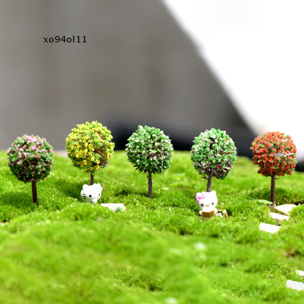 Xo 1set Pohon pink Buatan willow Miniatur Peri Taman Dekorasi Rumah Rumah Mikro OL