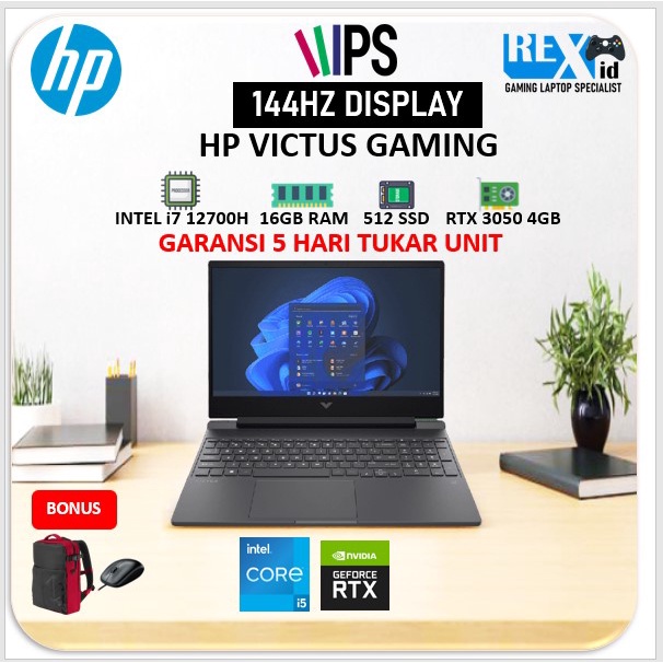 Laptop HP VICTUS RESMI i7 12700H RTX3050Ti 144HZ + OFFICE