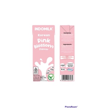 INDOMILK KOREAN SUSU UHT BLACK LATTE  dan PINK BLOSSOM 180 ML