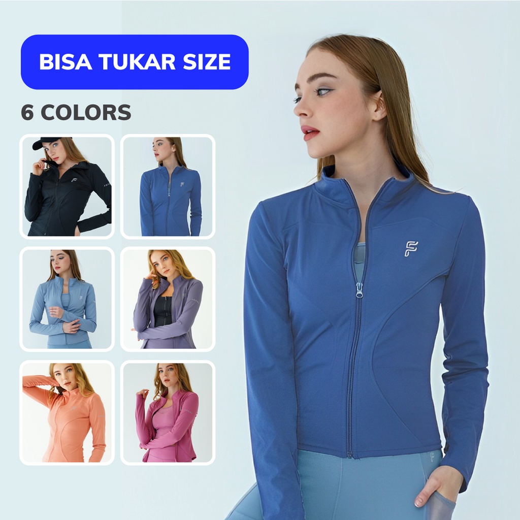 Forge Activewear - T Odyssey Jaket Olahraga Wanita - Baju Olah Raga Jacket Zipper Gym Running Lari J