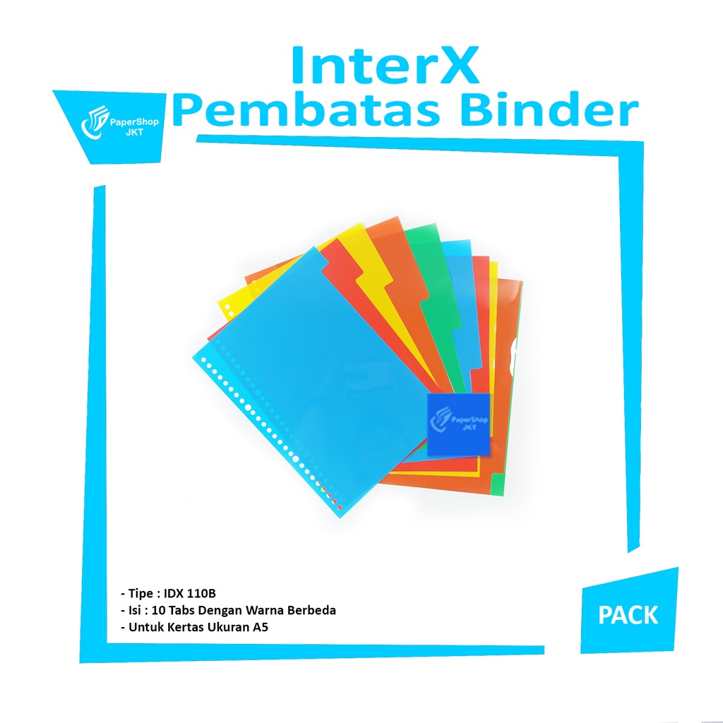 

INTERXFOLDER - Index Divider A5 - 10 Tab - Pembatas Binder Note - Set