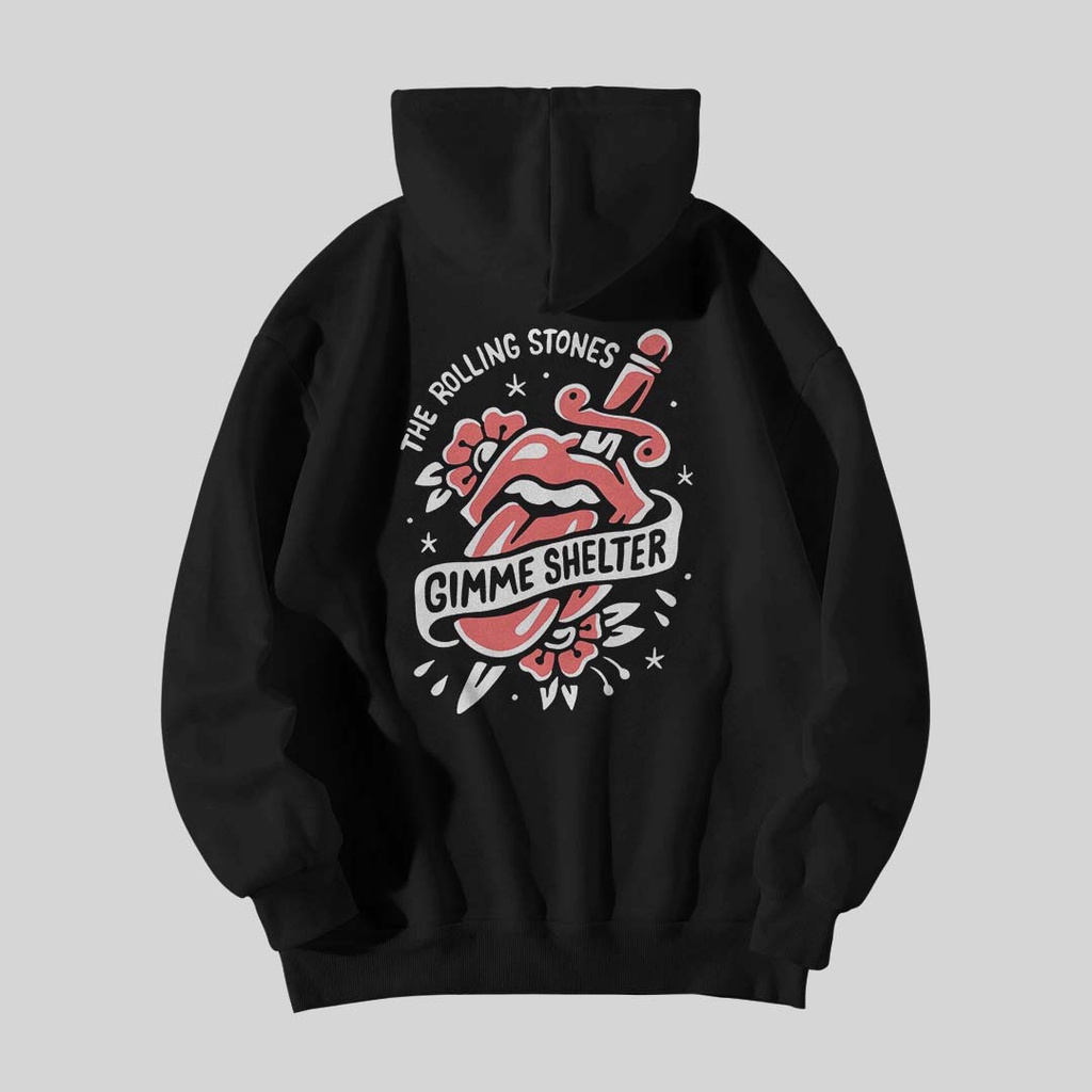 Sweater/Hoodie Hitam RollingStones BAND Unisex (Pria & Wanita)