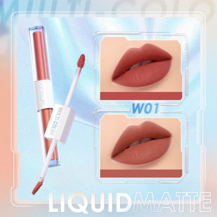 ⭐BISA COD⭐ FOCALLURE FA327 2 In 1 Liquid Lipstick Lip Matte Dual Stick Lipstik - W01