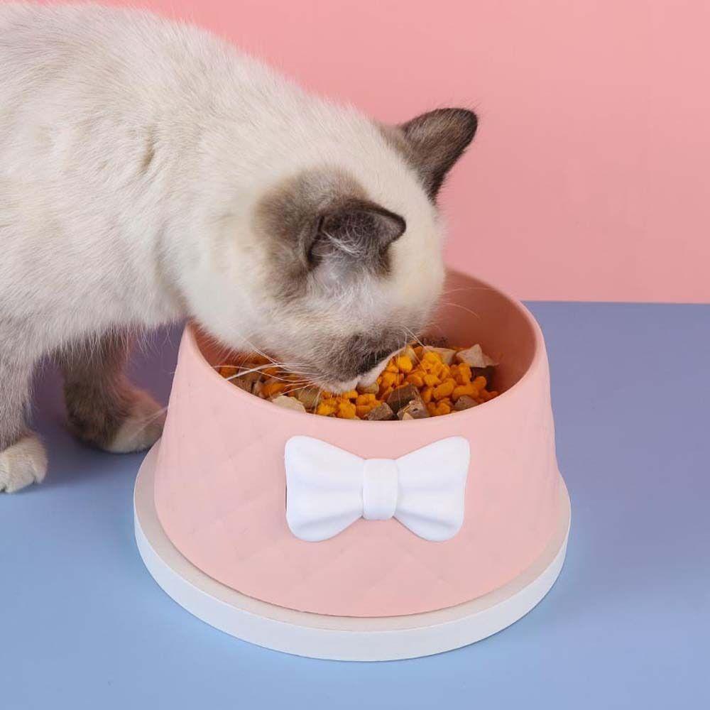 [Elegan] Mangkuk Pengumpan Hewan Peliharaan Ikatan Simpul Lovely Puppy Feeder Dish Elevated Untuk Perlengkapan Hewan Peliharaan Anjing Kucing