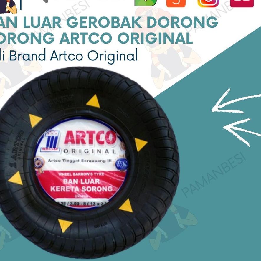 ◄ Ban luar gerobak dorong sorong Artco Original ✱