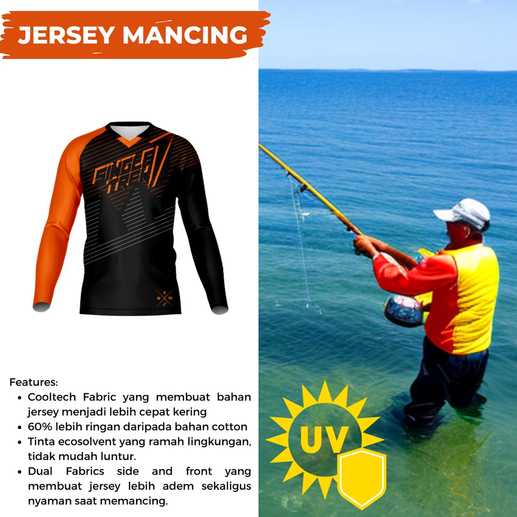 Jersey Mancing D2 Anti UV dengan Bahan Adem dan Nyaman, Cepat Kering