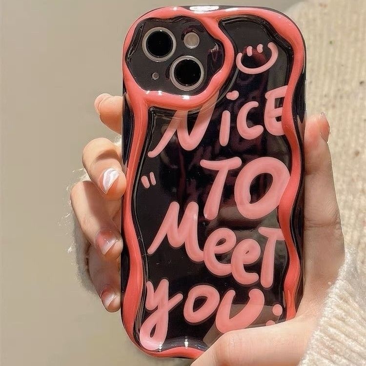 IPHONE Casing Ponsel Desain Canggih Grafiti Pink Kompatibel Dengan Iphone12 13 14 11 Pro Max X Xs Max Xr Vvxwr