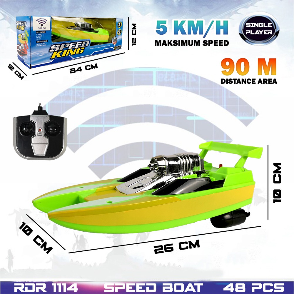 RDR1175 Hijau RC Perahu Kapal Laut Pesiar Speed Boat Mainan Anak Mobil Remote Control Radio Control 