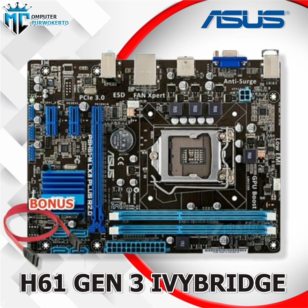 Mobo Intel H61 Asus Soket 1155 Sandy Bridge Gen 2