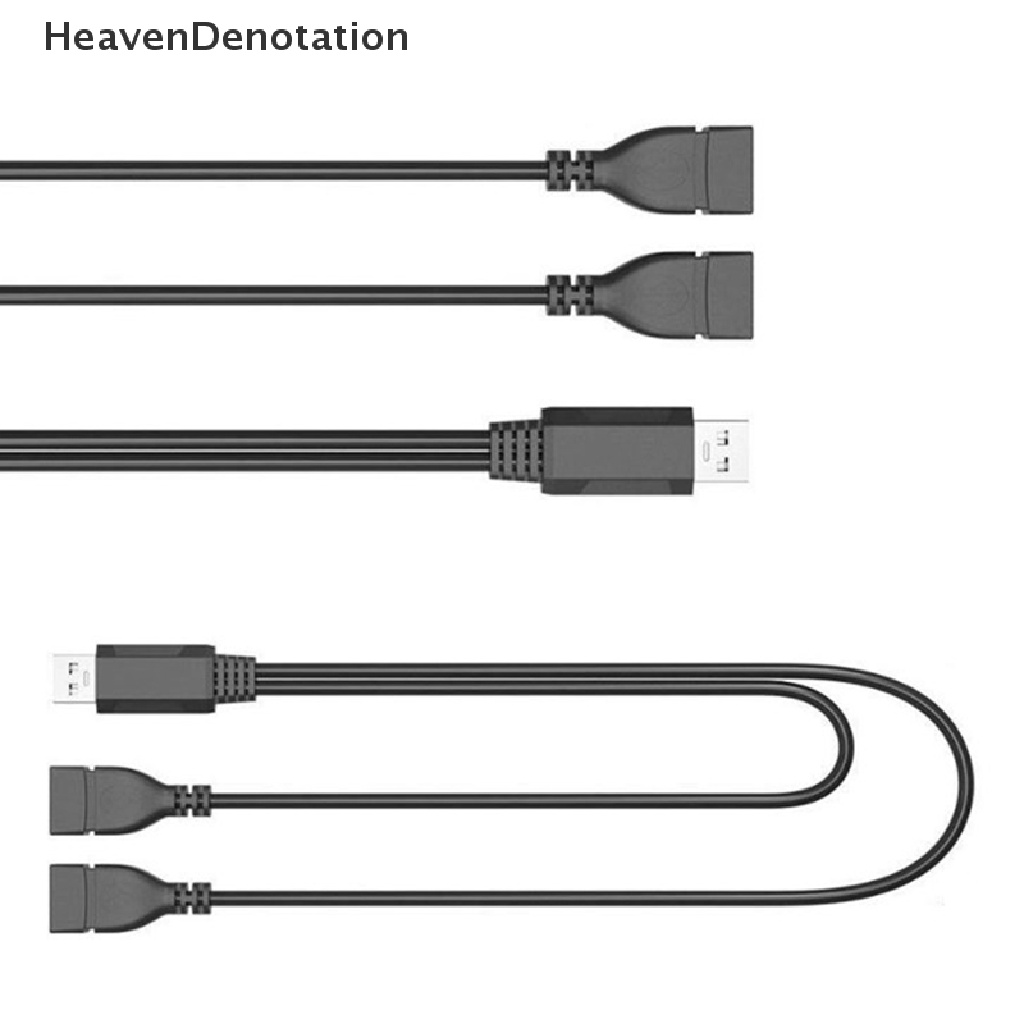 [HeavenDenotation] 2.0 USB Satu Female, Dua Male Data Charging Cable Kabel Data USB 30cm HDV