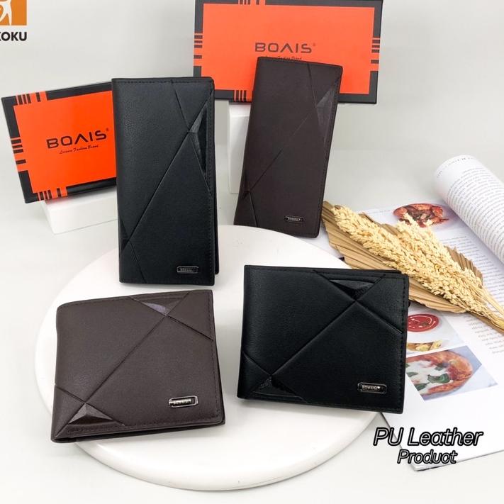 ◙ Dompet Lipat Kulit PU Premium Quality Dompet Laki-Laki Import Dompet Bovis Pria 16 ➱