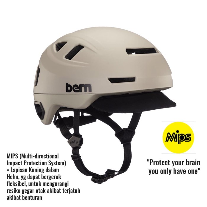 Terlaris Bern Hudson Mips Helmet Matte Sand