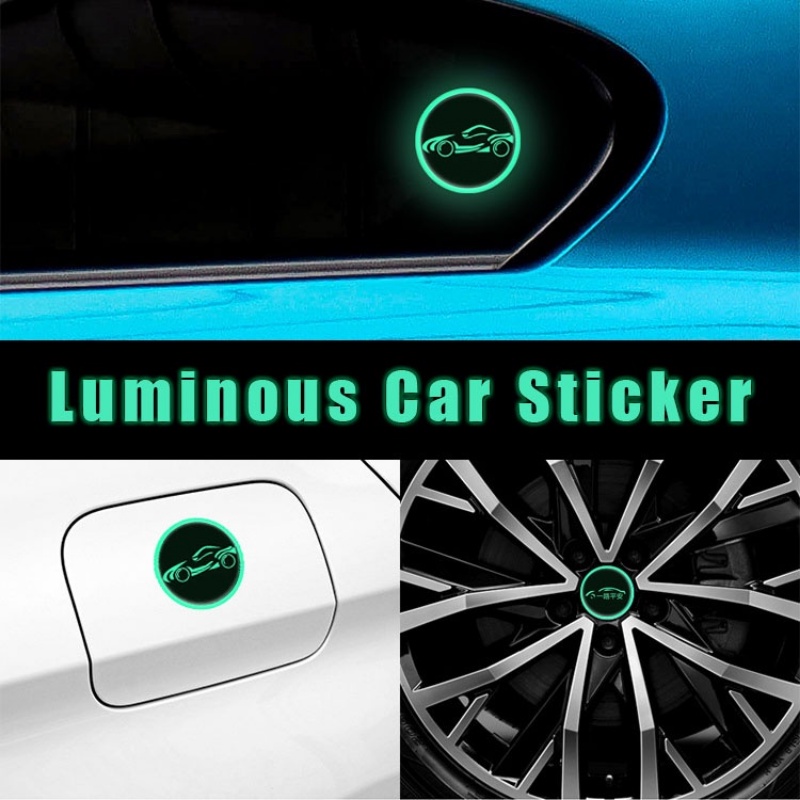 Pvc Safety Sign Sticker Mobil Luminous Dekorasi Sticker Lampu Malam Roda Stiker Mobil Motor Luminous Dekorasi Aksesoris Eksterior Mobil