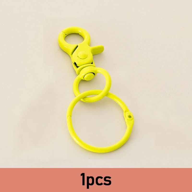 1pcs Color Baking Paint Candy Color Open Ring Lobster Ring Gantungan Kunci DIY Discovery Making Key Chain