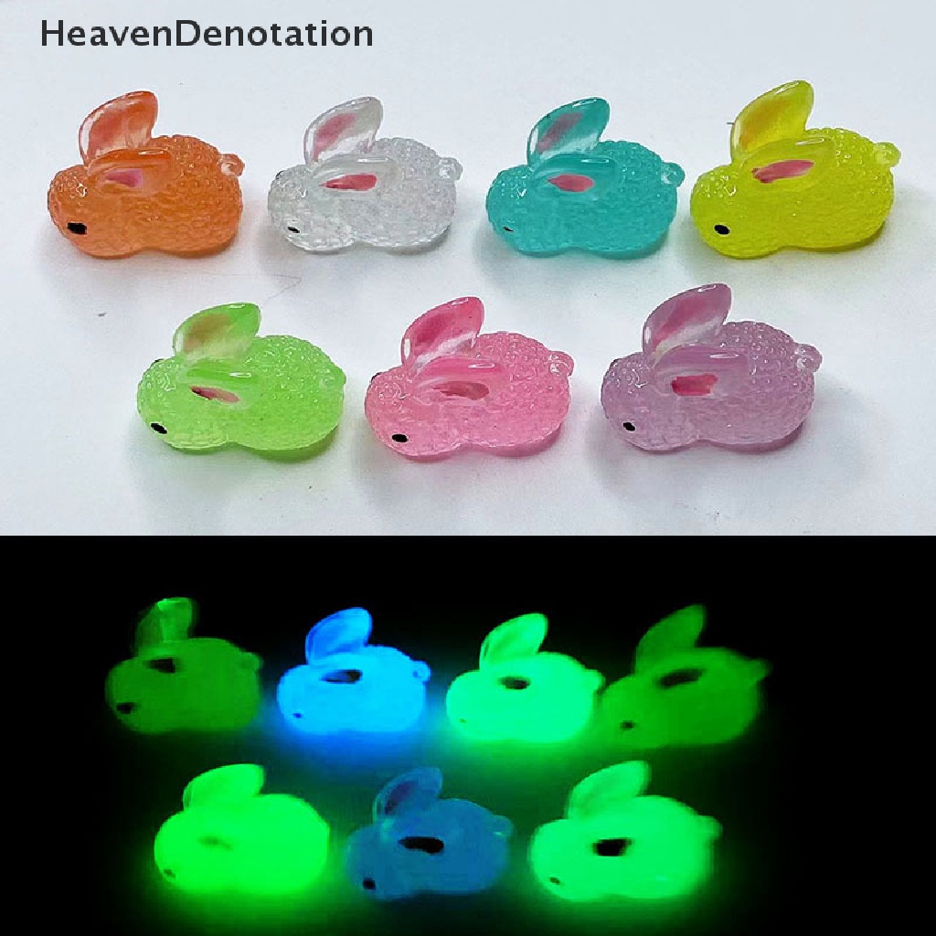 [HeavenDenotation] 5 Pcs Noctilucent Rabbit Botol Es Dekorasi Kreatif Figure Ornamen Miniatur Kerajinan DIY Aksesoris HDV