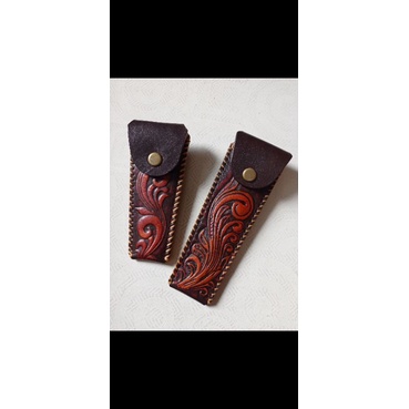 Sarung Kulit Pipa wadah Once Kulit Asli Premium Genuine leather pipe case
