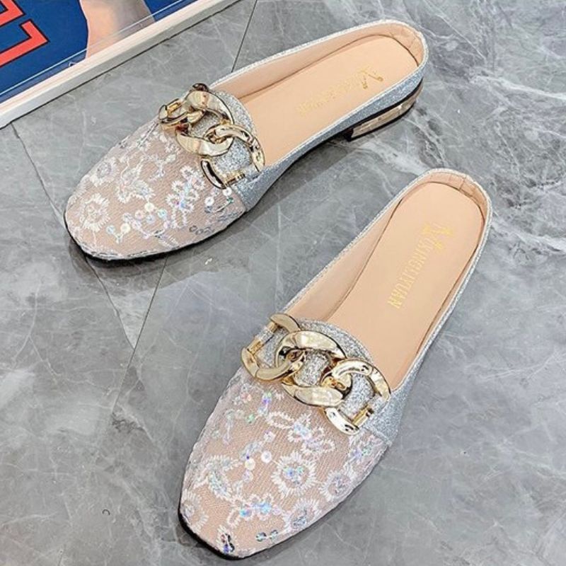 Sepatu Wanita Import Retro Chain Beryl Slip On 23547